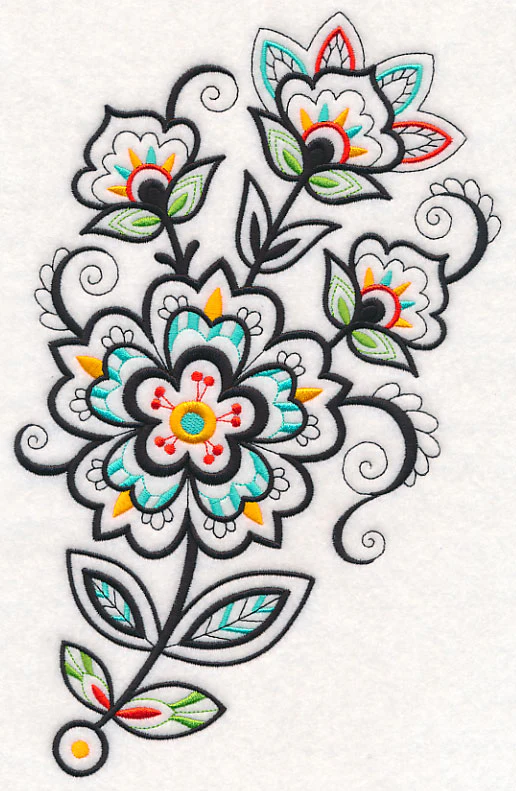 Flower Fancy Spray (Blackwork) - Image 5