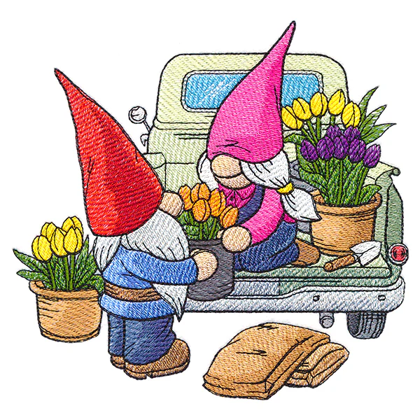 Flower Market Gnome Retro Truck - Image 2