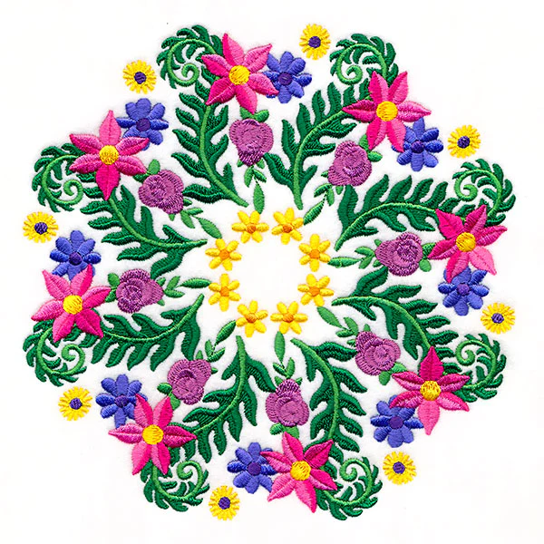 Flowers and Ferns Kaleidoscope Circle - Image 2
