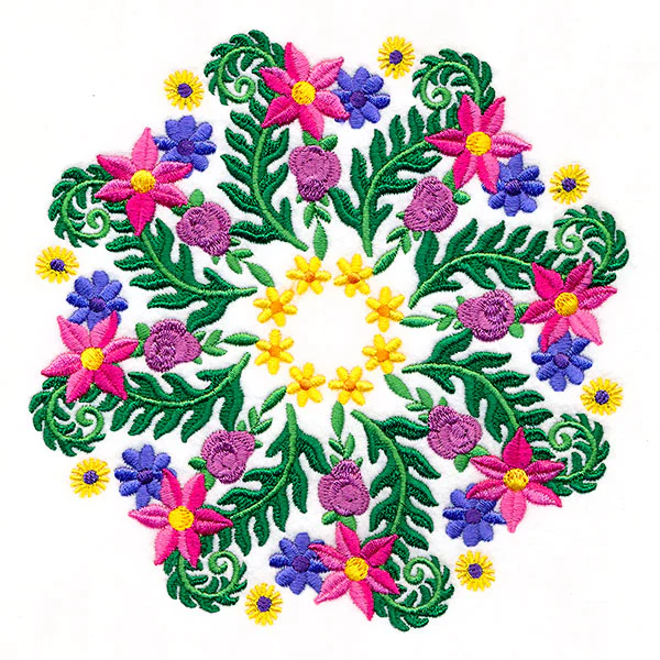 Flowers and Ferns Kaleidoscope Circle - Image 3
