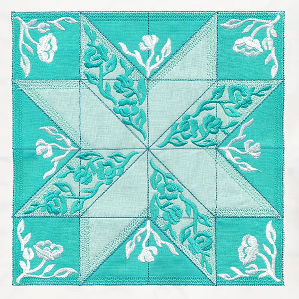 Flowers and Points Quilt Block (In-the-Hoop) - Image 2