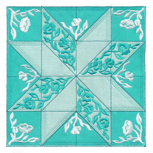 Flowers and Points Quilt Block (In-the-Hoop) - Image 3