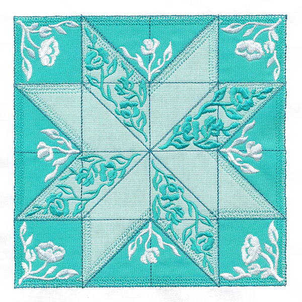 Flowers and Points Quilt Block (In-the-Hoop) - Image 5
