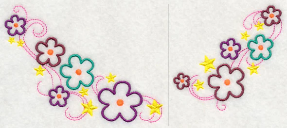 Flowers and Stars Neckline (V-Neck) (Split) - Image 2