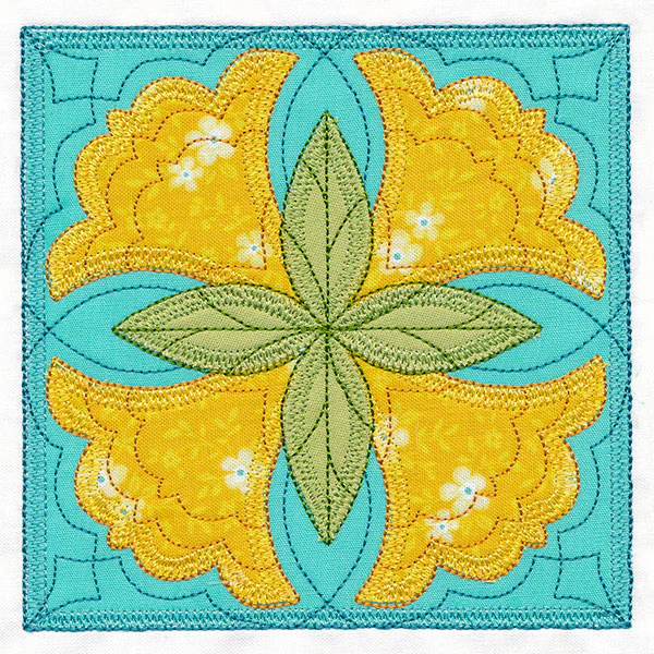 Flowers in Bloom Quilt Block 2 (In-the-Hoop) - Image 7