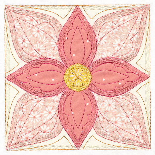 Flowers in Bloom Quilt Block 3 (In-the-Hoop) - Image 2