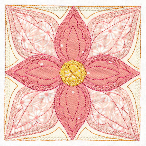 Flowers in Bloom Quilt Block 3 (In-the-Hoop) - Image 4