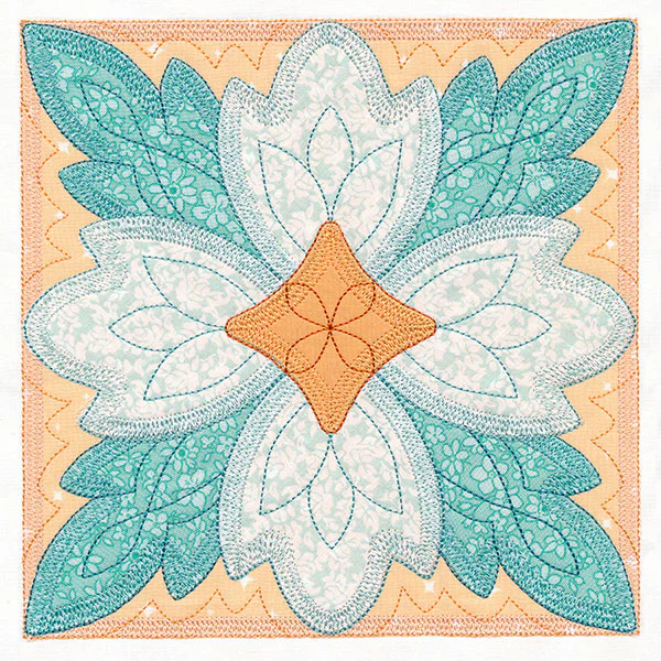 Flowers in Bloom Quilt Block 4 (In-the-Hoop) - Image 2