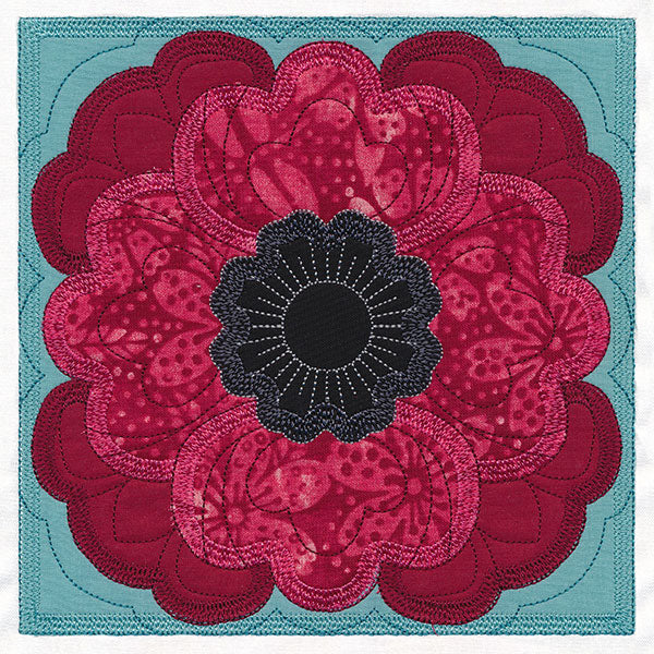 Flowers in Bloom Quilt Block 6 (In-the-Hoop) - Image 3