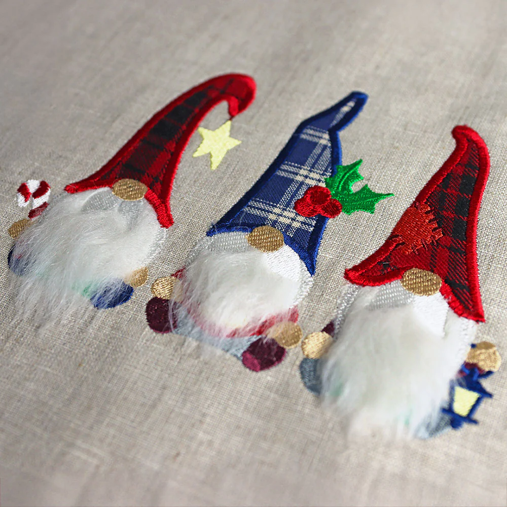 Fluffy Christmas Gnome Trio (Applique) - Image 5