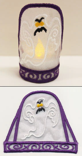 Flying Ghost Tea Light Wrap (In-the-Hoop) - Image 2