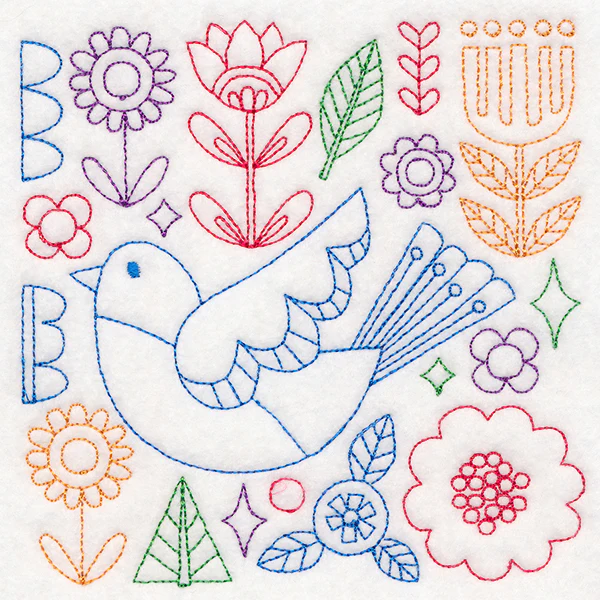 Folk Art Animal Square - Bird (Vintage) - Image 3