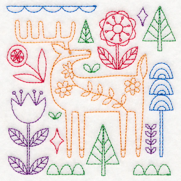 Folk Art Animal Square - Deer (Vintage) - Image 5