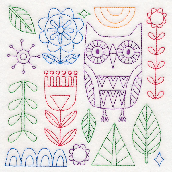 Folk Art Animal Square - Owl (Vintage) - Image 3