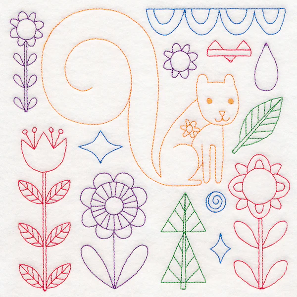 Folk Art Animal Square - Squirrel (Vintage) - Image 2