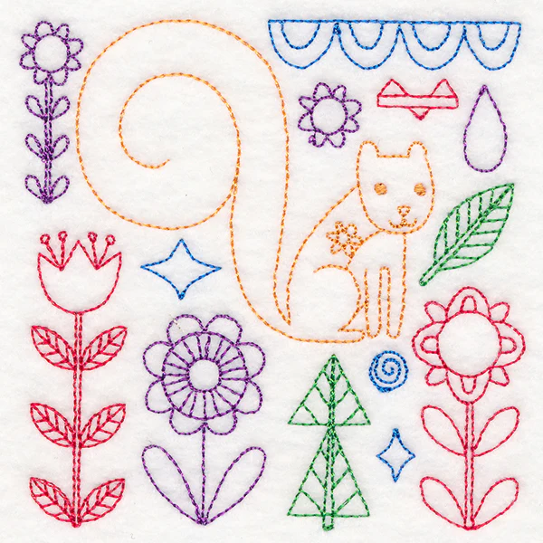 Folk Art Animal Square - Squirrel (Vintage) - Image 5