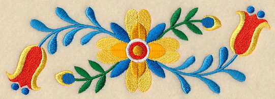 Folk Art Bird in Flowers Border - Image 2