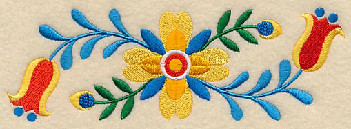 Folk Art Bird in Flowers Border - Image 3