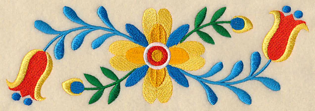 Folk Art Bird in Flowers Border - Image 6