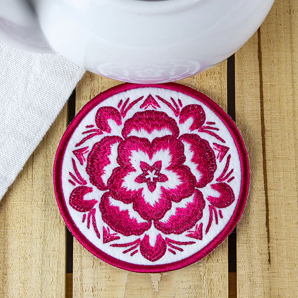 Folk Botanicals Coaster 1 (In-the-Hoop) - Image 9