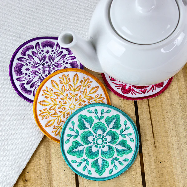 Folk Botanicals Coaster 3 (In-the-Hoop) - Image 11