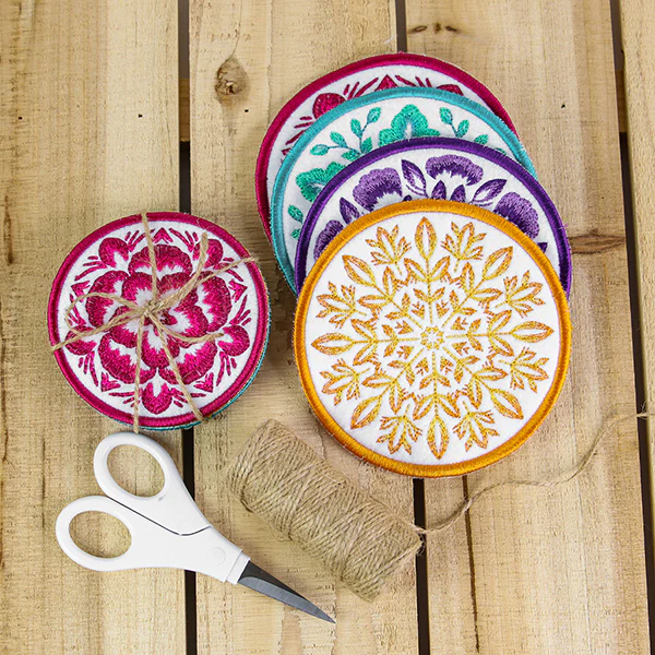 Folk Botanicals Coaster 3 (In-the-Hoop) - Image 12