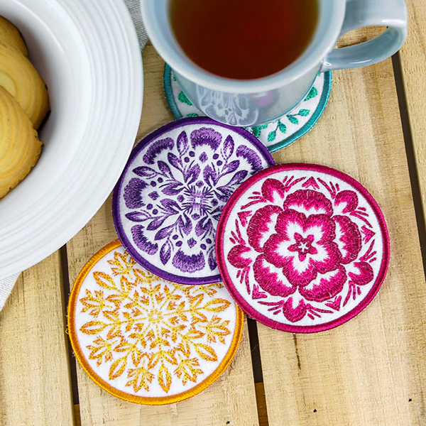 Folk Botanicals Coaster 3 (In-the-Hoop) - Image 7