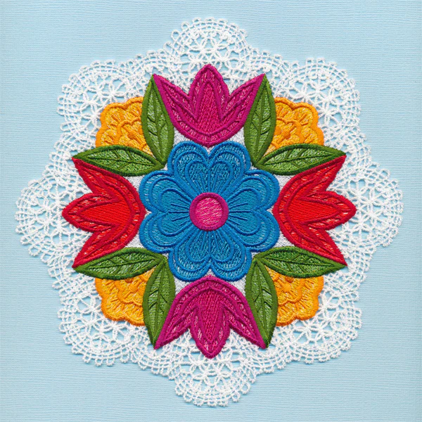Folk Flowers Lace Doily (Freestanding) - Image 5