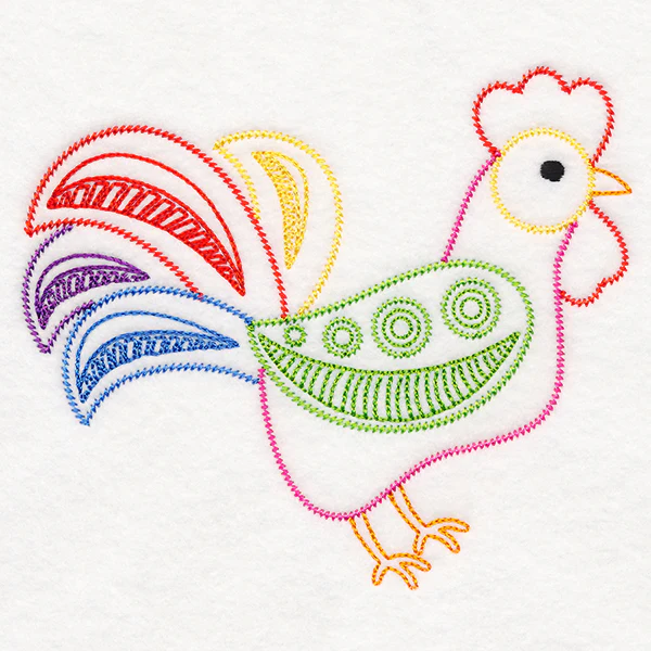 Folksy Chicken 1 (Vintage) - Image 3