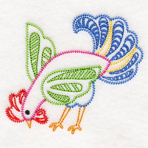 Folksy Chicken 4 (Vintage) - Image 2
