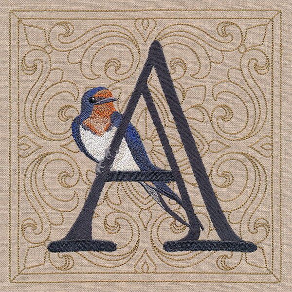 For the Love of Birds Square - Letter A and Eastern Bluebird - Image 3