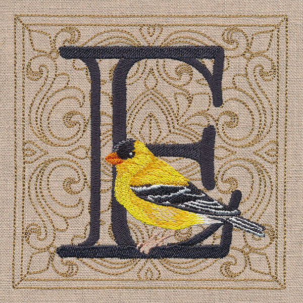 For the Love of Birds Square - Letter E & Goldfinch - Image 7