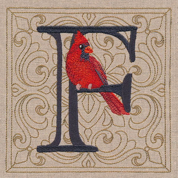 For the Love of Birds Square - Letter F and Male Cardinal - Image 5