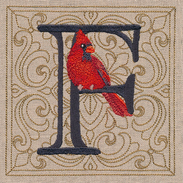 For the Love of Birds Square - Letter F and Male Cardinal - Image 7