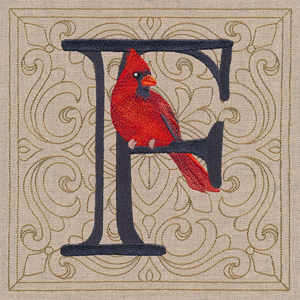 For the Love of Birds Square - Letter F and Male Cardinal - Image 9