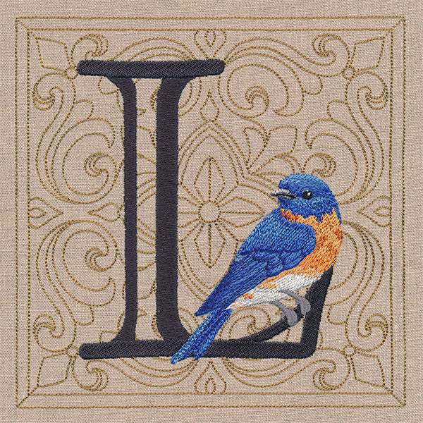 For the Love of Birds Square - Letter L & Bluebird - Image 3