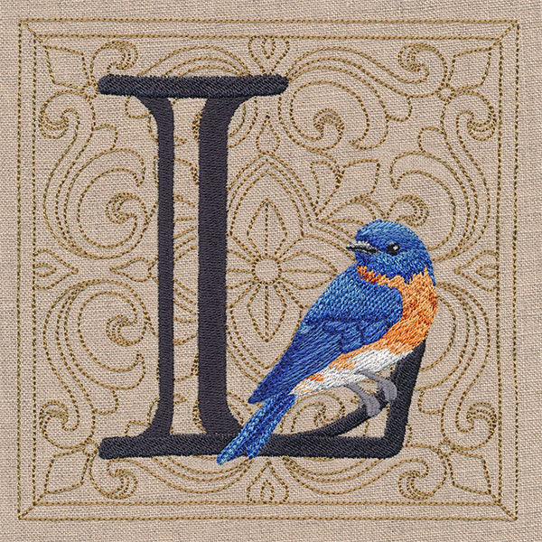 For the Love of Birds Square - Letter L & Bluebird - Image 5