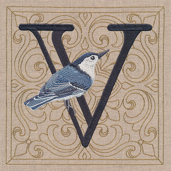 For the Love of Birds Square - Letter V & Nuthatch - Image 3