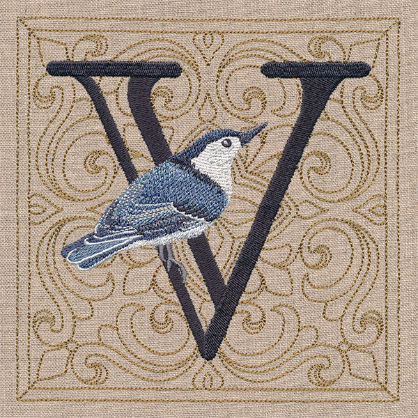 For the Love of Birds Square - Letter V & Nuthatch - Image 5