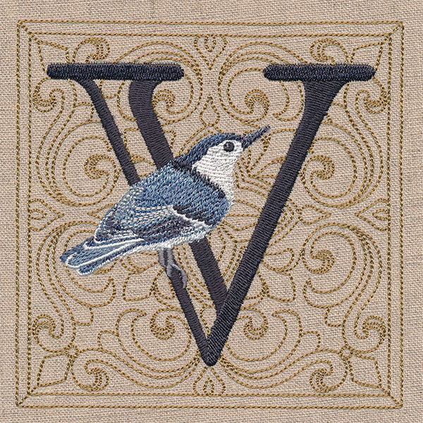 For the Love of Birds Square - Letter V & Nuthatch - Image 7