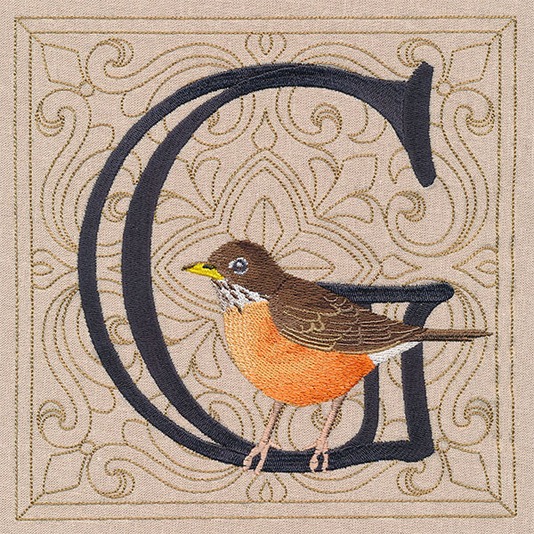 For the Love of Spring Birds Square - Letter G and Robin - Image 13