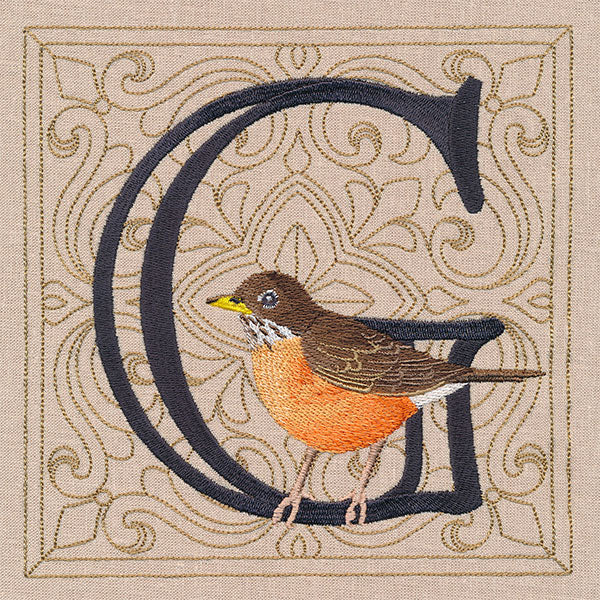 For the Love of Spring Birds Square - Letter G and Robin - Image 4