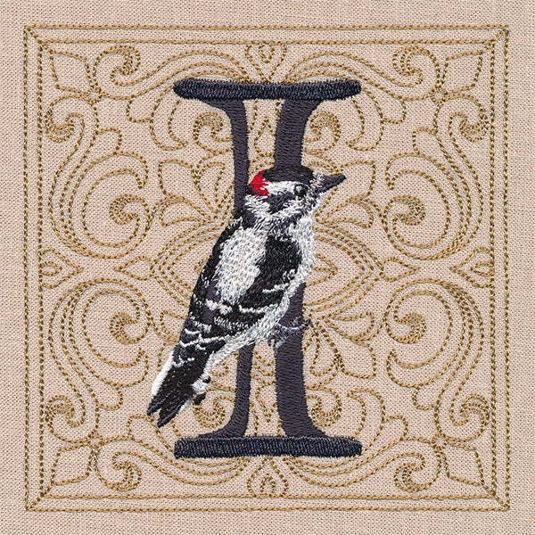 For the Love of Spring Birds Square - Letter I and Downy Woodpecker - Image 10
