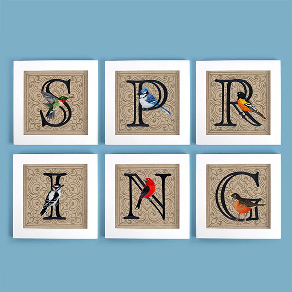 For the Love of Spring Birds Square - Letter I and Downy Woodpecker - Image 12