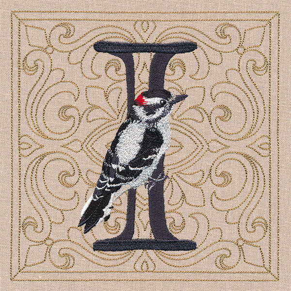 For the Love of Spring Birds Square - Letter I and Downy Woodpecker - Image 4