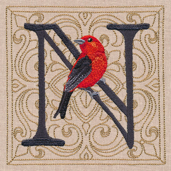 For the Love of Spring Birds Square - Letter N and Scarlet Tanager - Image 10
