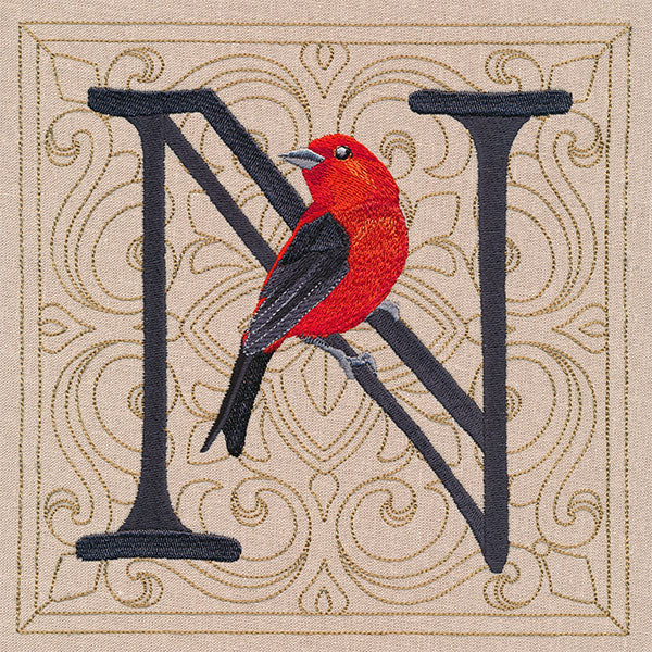 For the Love of Spring Birds Square - Letter N and Scarlet Tanager - Image 13