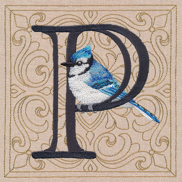 For the Love of Spring Birds Square - Letter P and Bluejay - Image 4