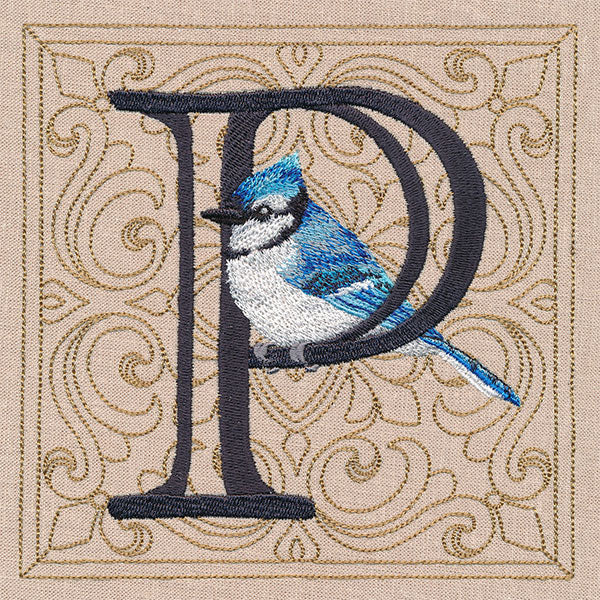 For the Love of Spring Birds Square - Letter P and Bluejay - Image 7