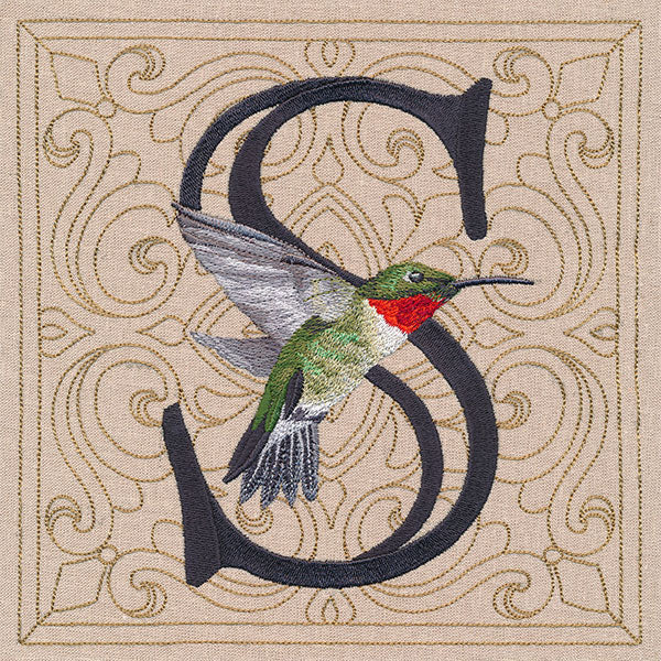 For the Love of Spring Birds Square - Letter S and Ruby Throated Hummingbird - Image 13